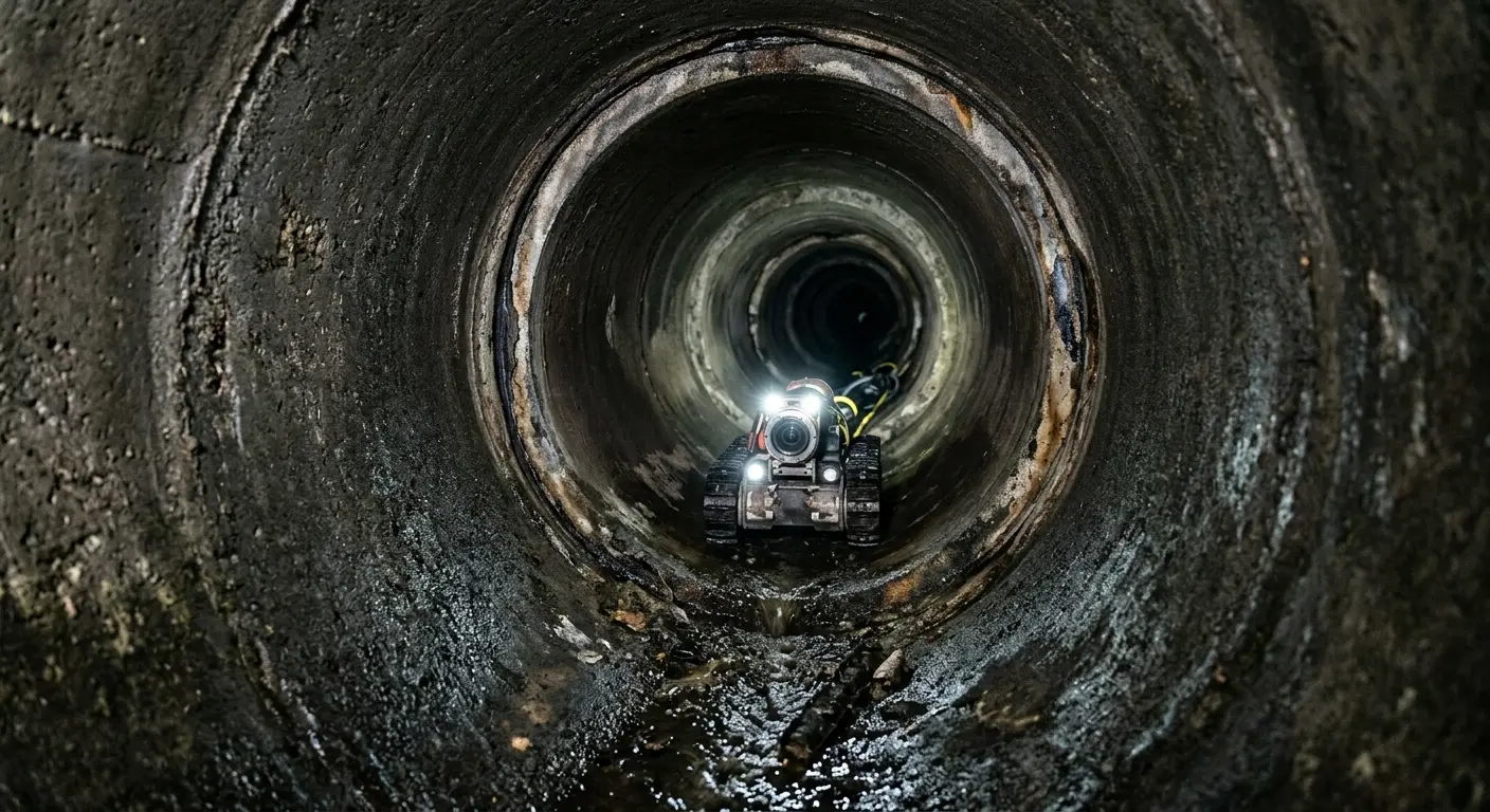 Robotic sewer camera inspecting pipe interior for Sewer Line Repair in Fort Mohave